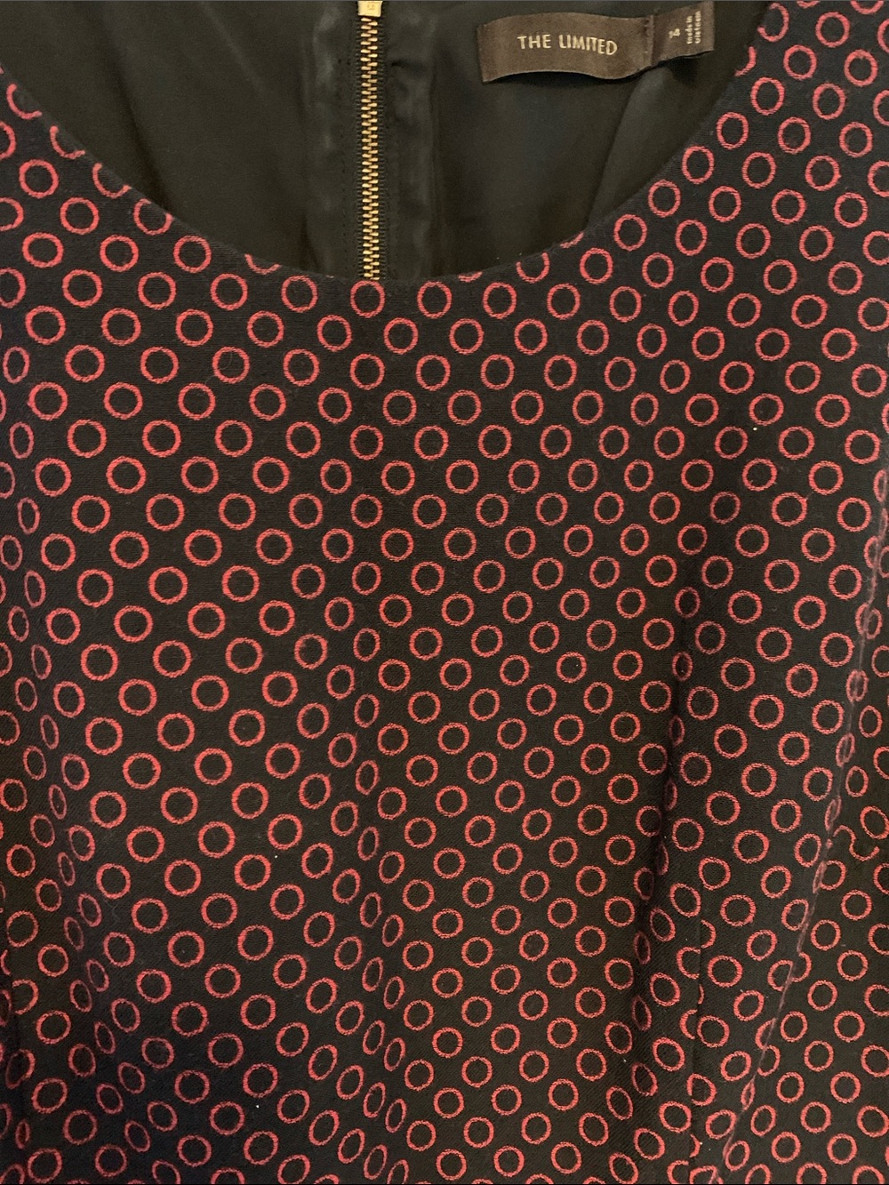 The Limited Navy Dress with red Geo Dots